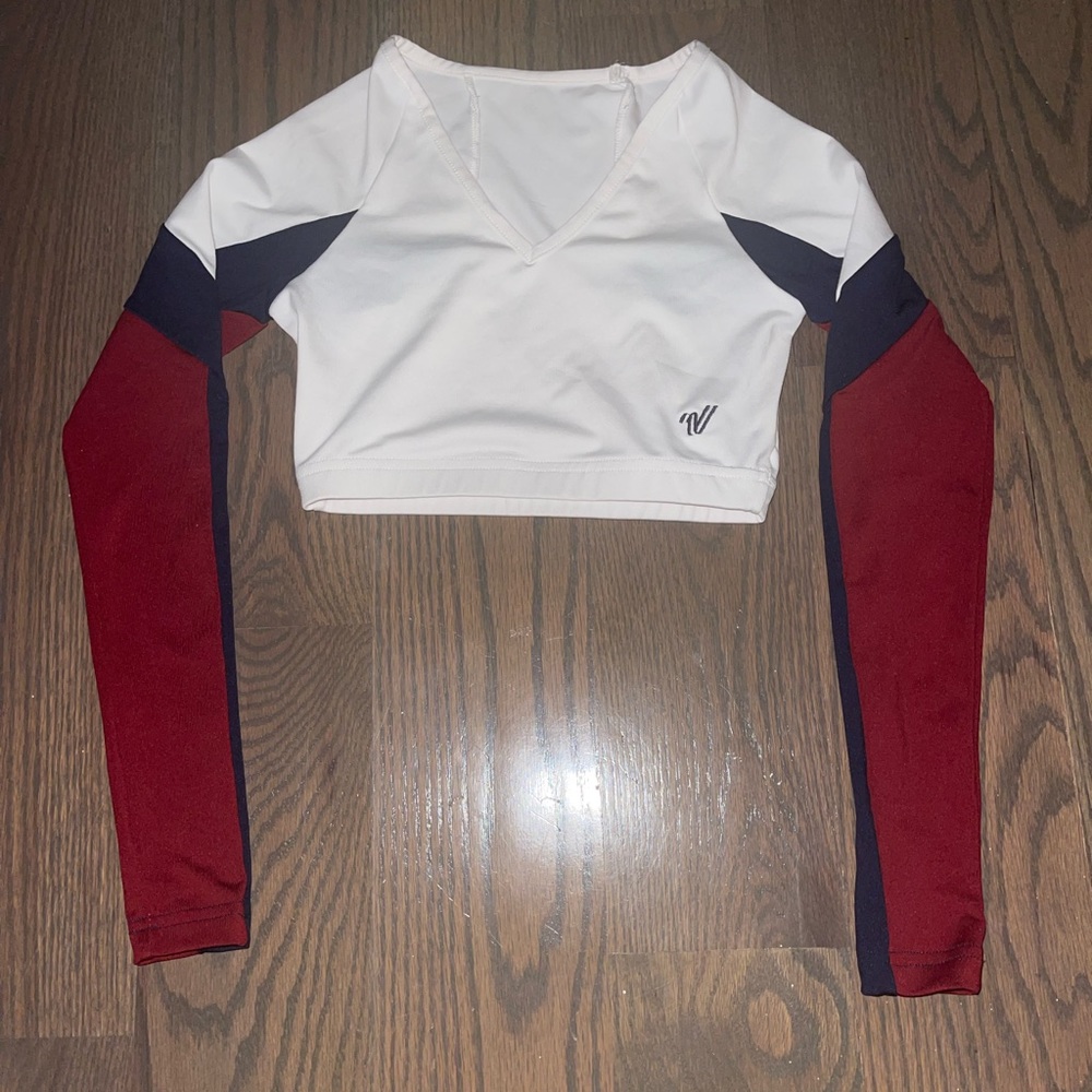 Varsity Spirit V-Neck Patterned Midriff